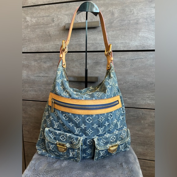 💙Rare! Louis Vuitton Limited Edition Blue Denim Monogram Baggy GM 💙 - Picture 1 of 15